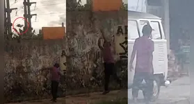 Homem joga animal para dentro de terreno