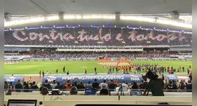 Mosaico da torcida do Remo em protesto contra a CBF.