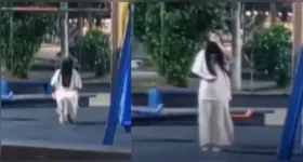 Mulher misteriosa é vista em praça de Barra Velha, município de Santa Catarina.