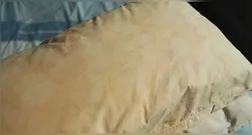 Travesseiro ficam amarelados com o uso constante.