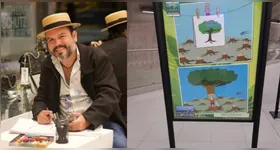 Exposição do cartunista amazônido Luciano Meskyta propõe uma reflexão crítica e acessível sobre as questões ambientais.