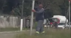 Homem no dia em que derrubou o radar