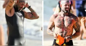Ao postar cliques do dia de praia, os fãs não pouparam elogios ao artista.