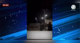 Trio é flagrado tentando destruir radar de velocidade na Av. Padre Bruno Sechi, em Belém.