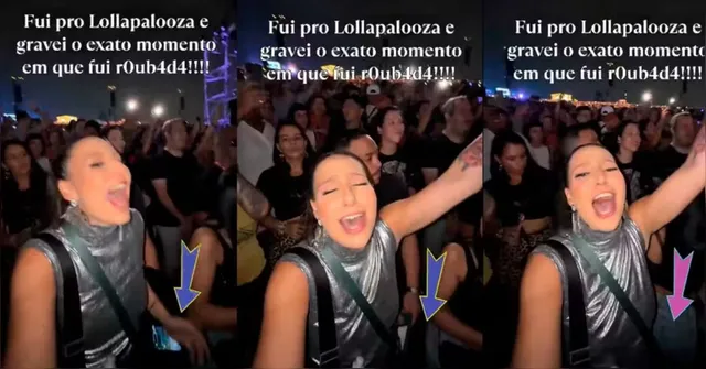 Imagem ilustrativa da notícia Vídeo: influenciadora tem celular furtado no Lollapalooza 