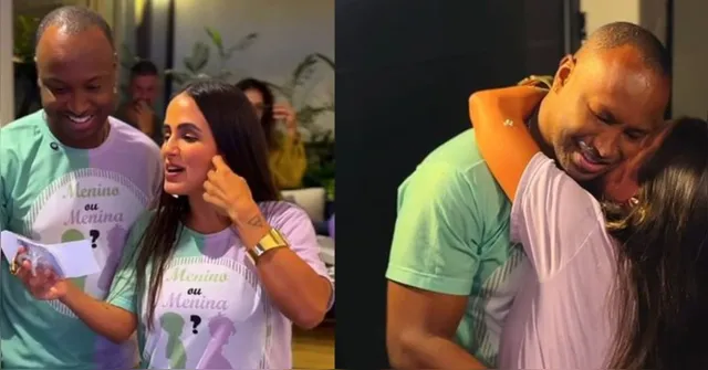 Imagem ilustrativa da notícia Thiaguinho e Carol Peixinho anunciam que esperam um menino