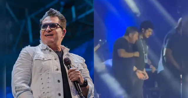Imagem ilustrativa da notícia Marrone cai de cima do palco durante show e preocupa fãs