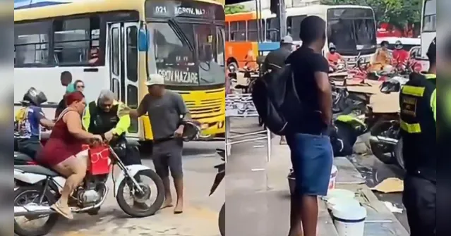 Imagem ilustrativa da notícia Tumulto: agente de trânsito tropeça e cai ao tentar remover veículo 