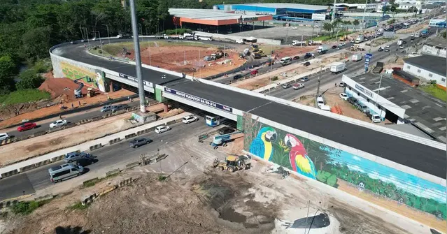 Imagem ilustrativa da notícia Viaduto da BR-316 recebe toques finais e ganha arte amazônica