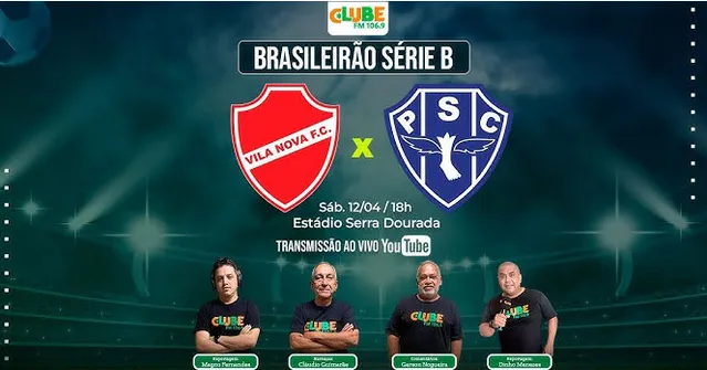 Imagem ilustrativa da notícia Tem Jogo no DOL e na Clube: ouça Vila Nova x Paysandu