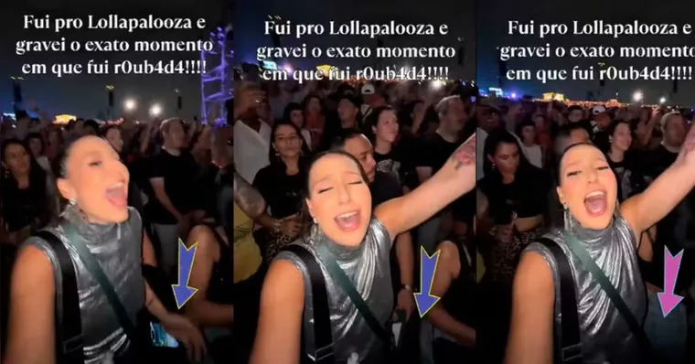 Imagem ilustrativa da notícia Vídeo: influenciadora tem celular furtado no Lollapalooza 