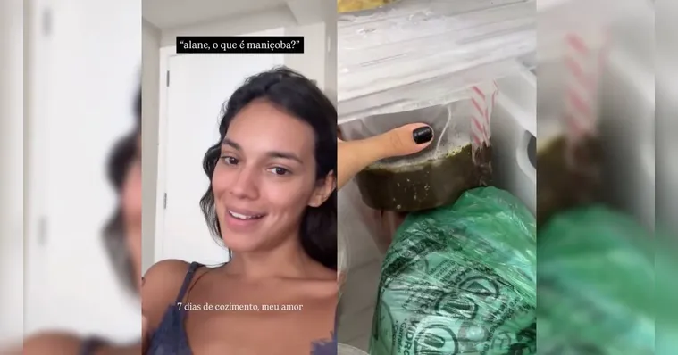 Imagem ilustrativa da notícia Com saudade de casa, Alane mostra a geladeira com maniçoba