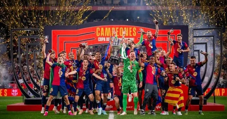 Imagem ilustrativa da notícia Barcelona vence Real Madrid e conquista a Copa do Rei após 4 anos