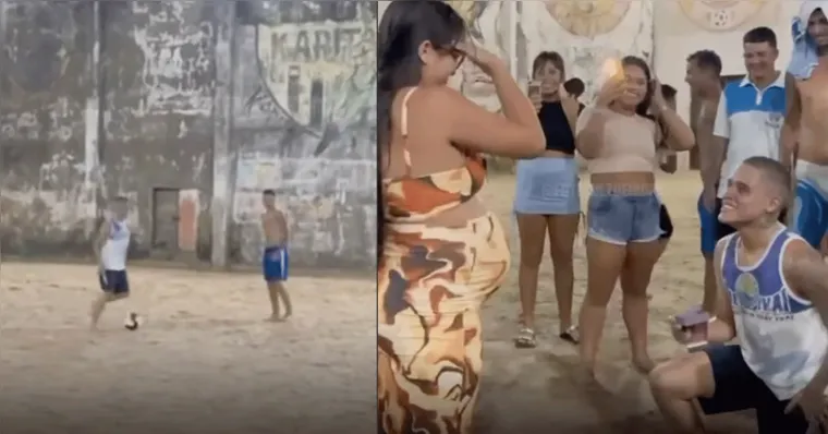 Imagem ilustrativa da notícia Torcedor do Paysandu faz pedido de casamento durante pelada