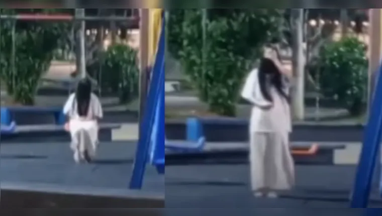Imagem ilustrativa da notícia Mulher de branco em praça intriga moradores e internautas