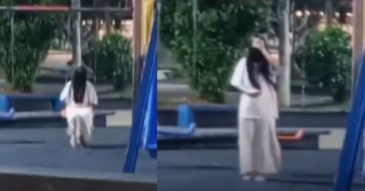 Mulher misteriosa é vista em praça de Barra Velha, município de Santa Catarina.