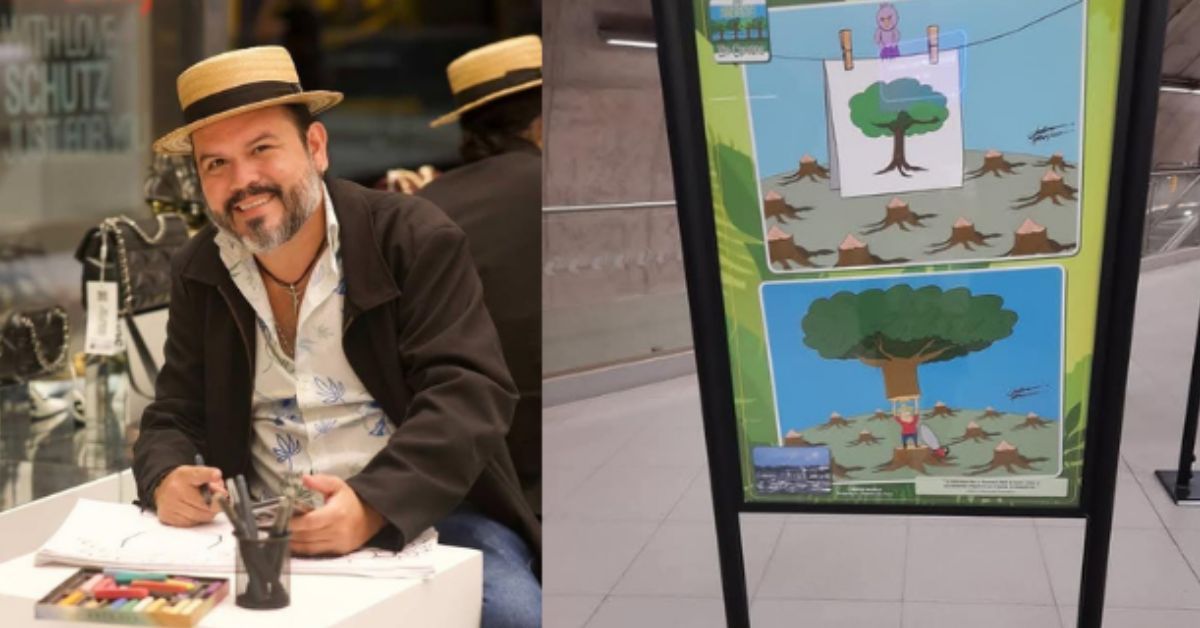 Exposição do cartunista amazônido Luciano Meskyta propõe uma reflexão crítica e acessível sobre as questões ambientais.