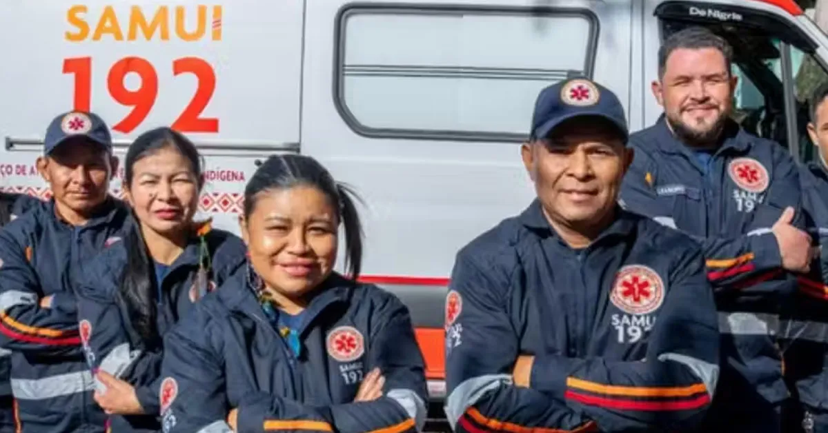 A primeira equipe que vai atuar no Samu indígena, em Dourados, Mato Grosso do Sul