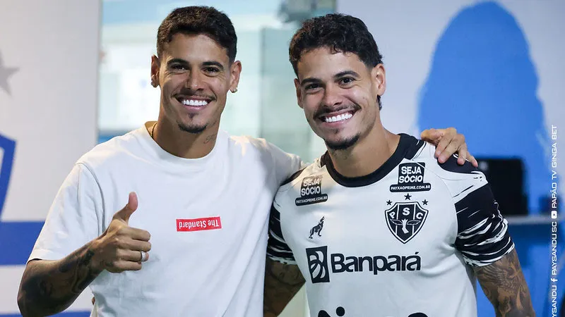 Irmãos Lucas (do Vasco) e Luan Freitas (do Paysandu)