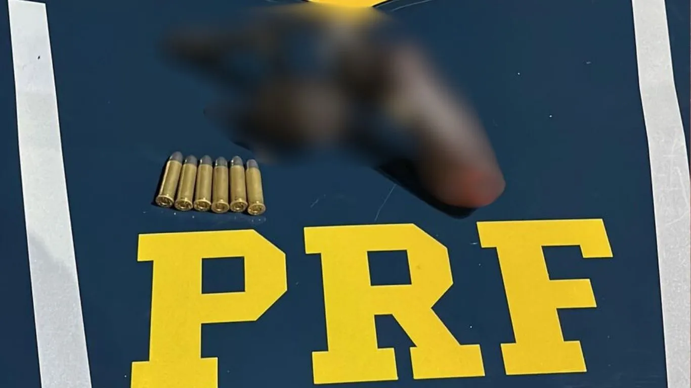 Um revólver calibre .38 com numeração raspada e seis munições foram encontrados.