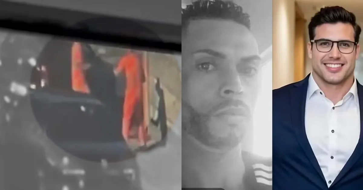 A vítima aparece correndo com as mãos na região do ferimento