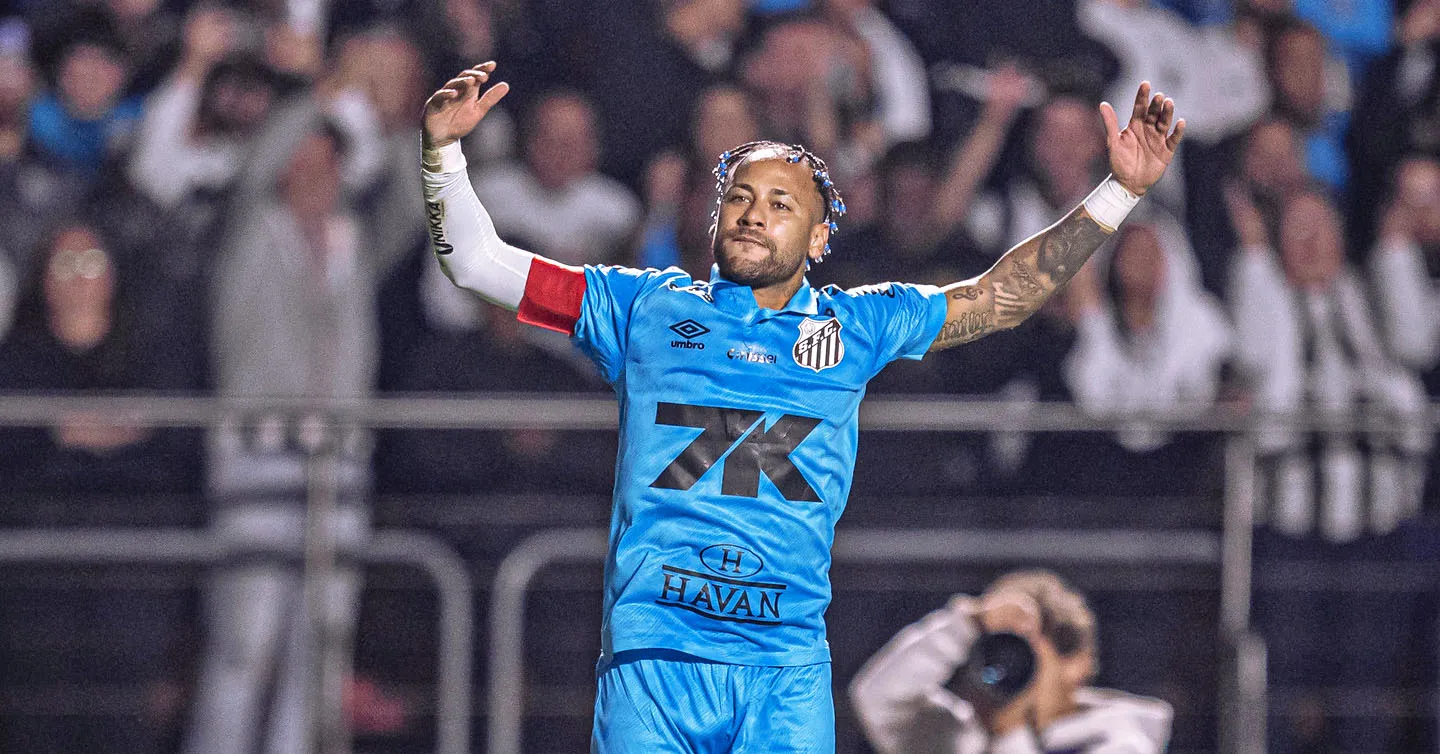 Neymar marcou duas vezes contra o Juventude