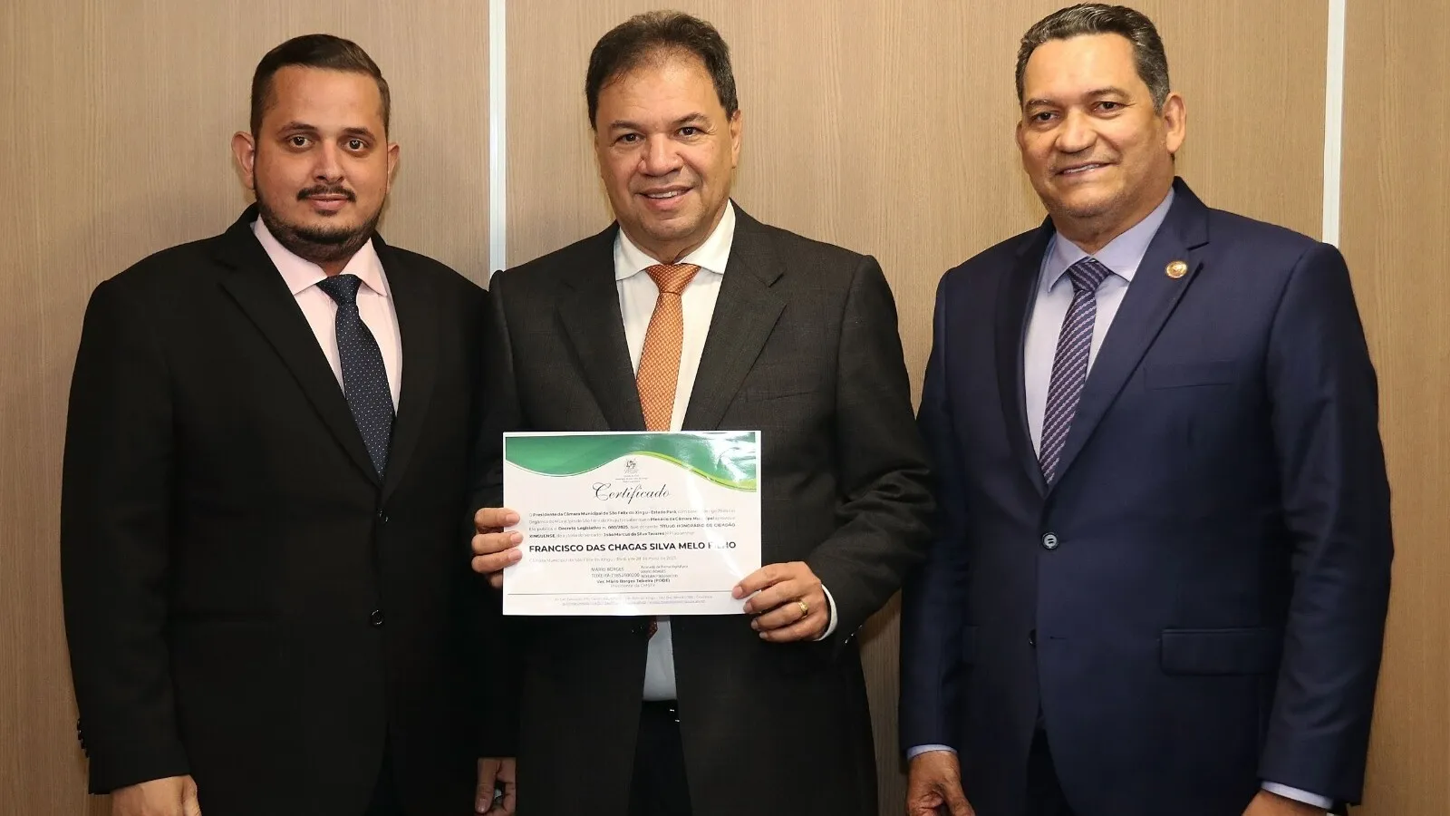 Presidente da Assembleia Legislativa do Estado do Pará, deputado Chicão recebe título de cidadão xinguense.