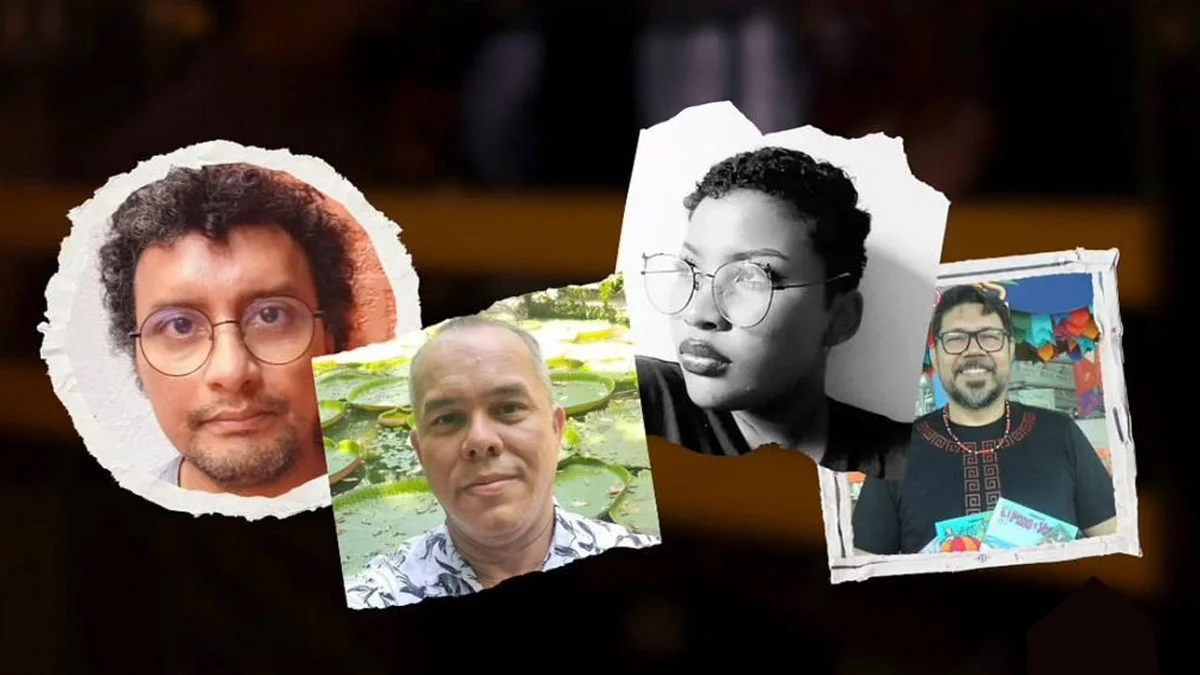 Emmanuel Thomaz, Emerson Coe, Isabele Cristina e Leonardo Dressant batem um papo sobre quadrinhos e emergência climática no Ná Figueredo