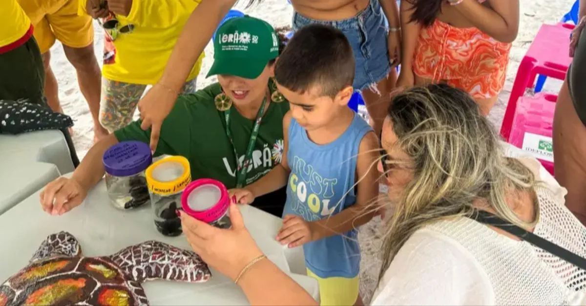 Educação ambiental mobiliza visitantes e reforça a preservação das espécies marinhas .