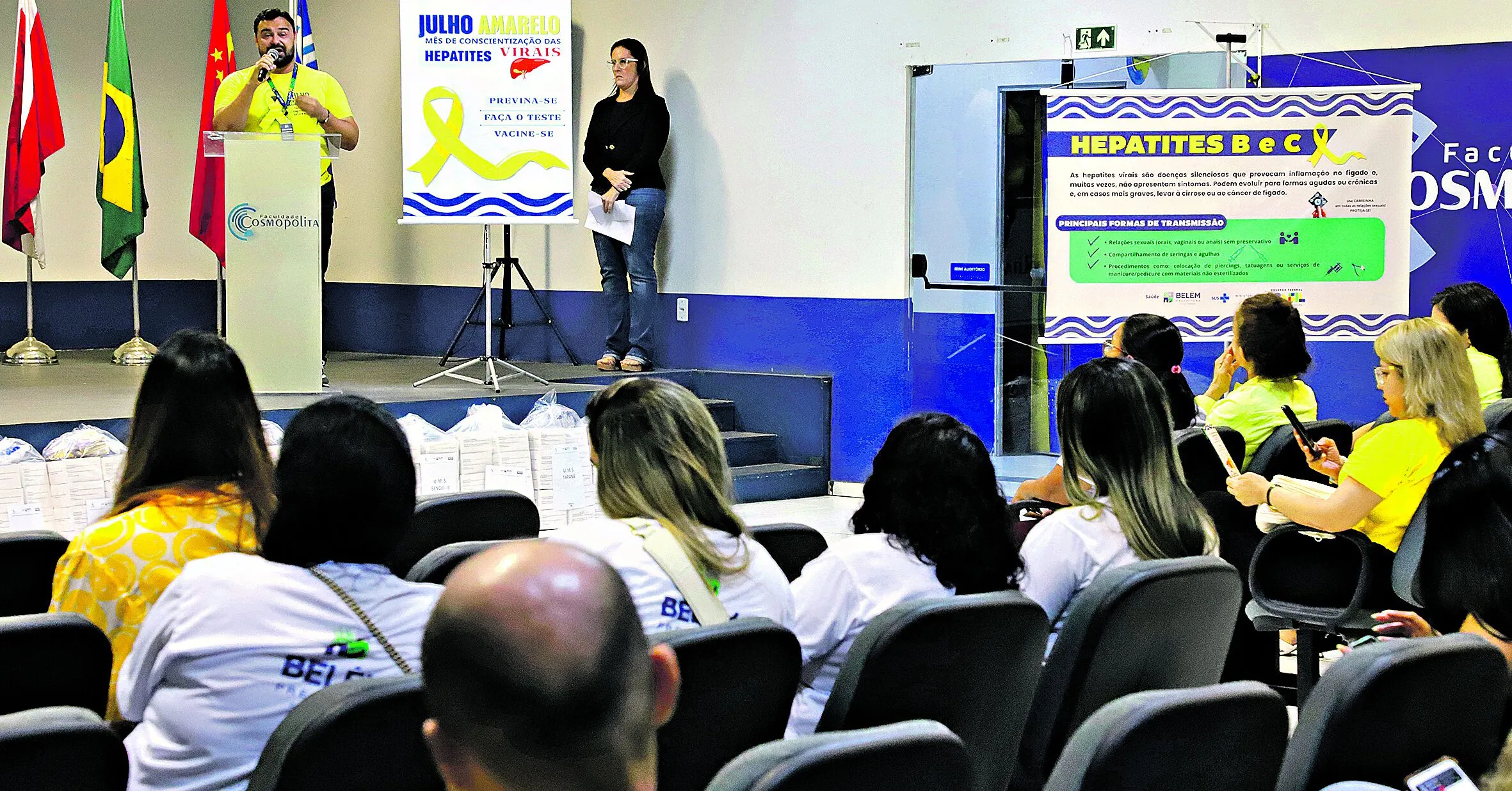 A abertura da ação Julho Amarelo foi realizada para servidores da saúde municipal da capital