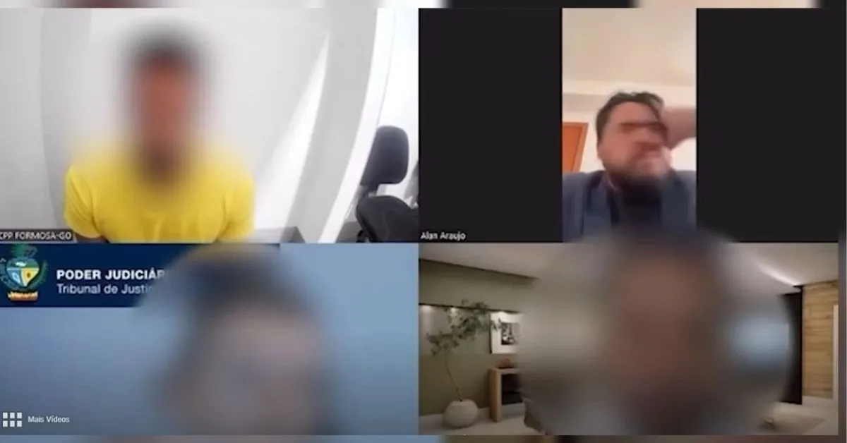 Após o incidente, o advogado tenta retomar a postura e seguir com o procedimento como se nada tivesse acontecido