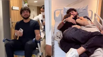 Nattan foi internado no hospital dias antes do lançamento de seu novo álbum. Cantor está acompanhado da namorada Rafa Kalimann, que está grávida.