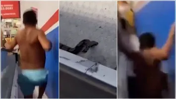 Um homem caiu de uma escada rolante em São Luís, no Maranhão, ao tentar capturar uma cobra. Entenda o que aconteceu.