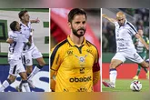 Volante Luan Martins (esquerda), goleiro Marcelo Rangel (centro) e meia Régis (direita) do Clube do Remo