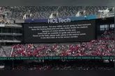 Mensagem no telão do estádio em Palmeiras x Al Ahly