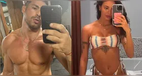 O ator de Vale Tudo foi fotografado na praia de São Conrado com seu novo amor