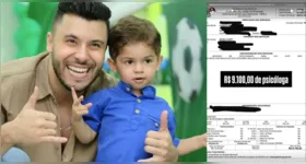 Murilo Huff ao lado do filho Léo: cantor expõe comprovantes de despesas e nega abandono financeiro