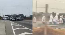 Palmeirenses desceram para enfrentar a Gaviões, conforme mostra vídeo que circula nas redes