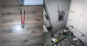 Cenário do banco, após invasão dos assaltantes