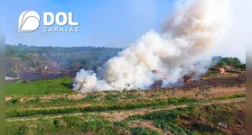 Pelas imagens é possível ver a densa nuvem de fumaça em áreas que ainda aparentam estarem com o verde da vegetação.