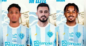 Thalisson (esquerda), Anderson Leite (centro) e Vinni Faria (direita), são os últimos contratados do Papão