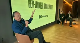Galvão Bueno na apresentação da N Sports