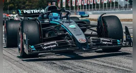 Carro do piloto George Russel, da Mercedes