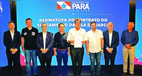 Governador Helder Barbalho assinou a ordem de serviço que vai garantir abastecimento de água e implantação de sistema de esgoto para todos os moradores.