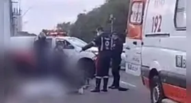 Motocicleta não resistiu após colidir a motocicleta contra um poste em Belém.