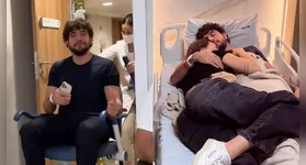 Nattan foi internado no hospital dias antes do lançamento de seu novo álbum. Cantor está acompanhado da namorada Rafa Kalimann, que está grávida.