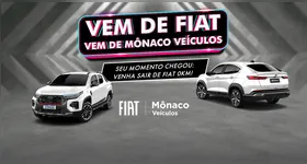 Mônaco Veículos lança ofertas, bônus e preços promocionais até o dia 31 de julho, durante a campanha  "Vem de Fiat, Vem de Mônaco Veículos”.
