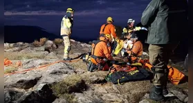 Corpo da criança foi resgatado por uma equipe do Corpo de Bombeiros do Rio Grande do Sul, após queda no Cânion Fortaleza, no Parque Nacional da Serra Geral, em Cambará do Sul (RS).