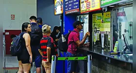 Movimento no terminal rodoviário de Belém, na segunda-feira, ainda estava bem tranquilo.