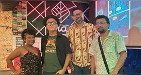 Isabele Cristina, Emerson Coe, Leonardo Dressant e Emmanuel Thomaz debateram com o público sobre quadrinhos e a emergência climática.
